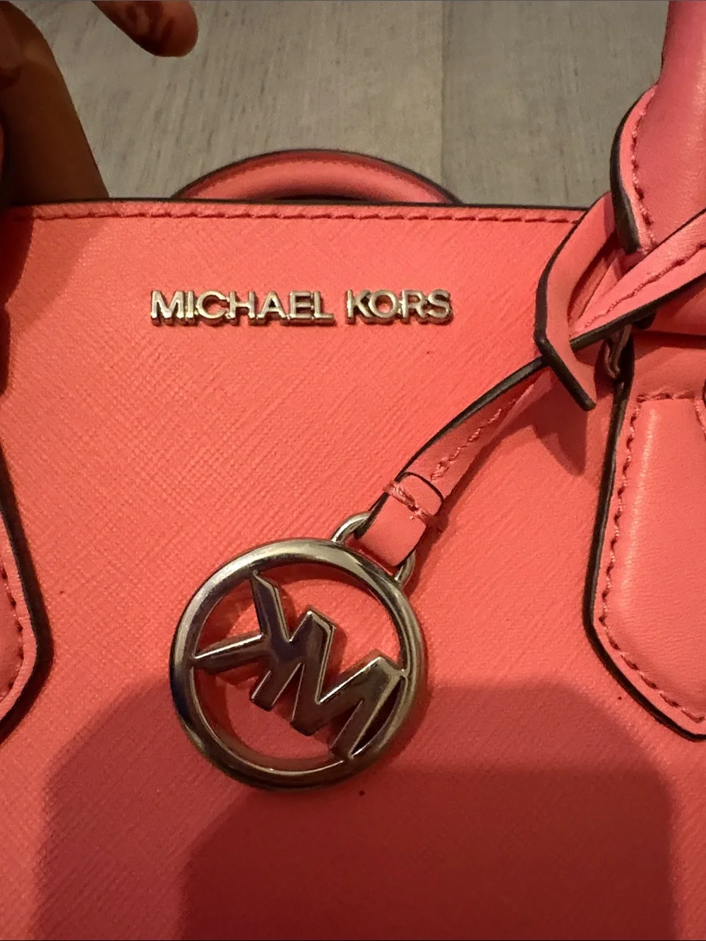 Michael Kors Coral Pink Saffiano Leather Crossbody Bag